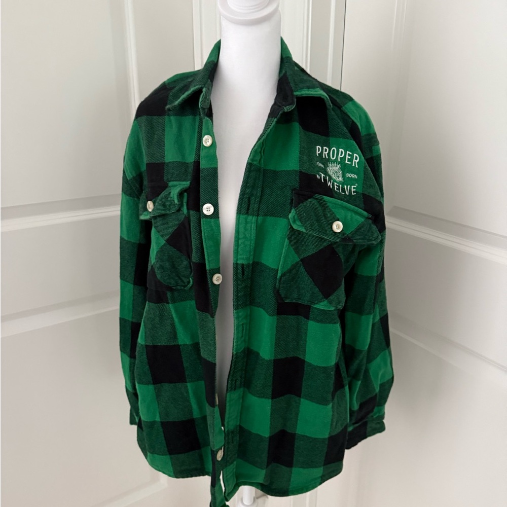 Proper Twelve Flannel - Green and Black Plaid
